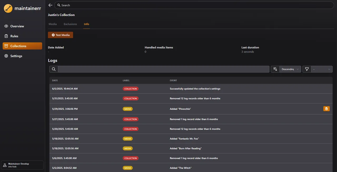 Collections Screenshot